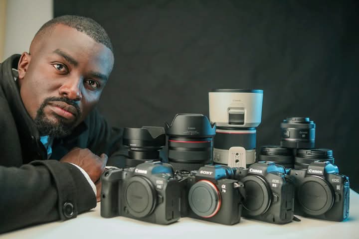 Chellah Tukuta with professional photography equipment